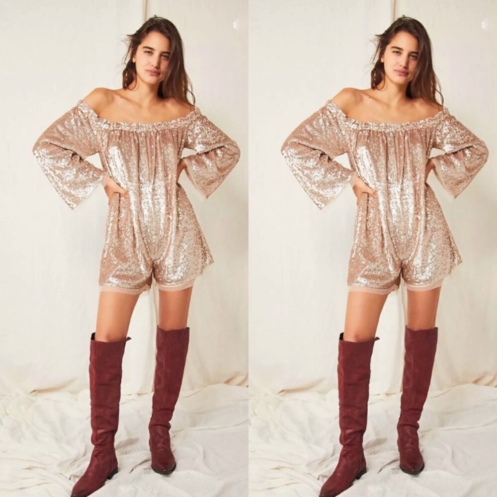 Free People Party Emilia Sequin Romper size XS